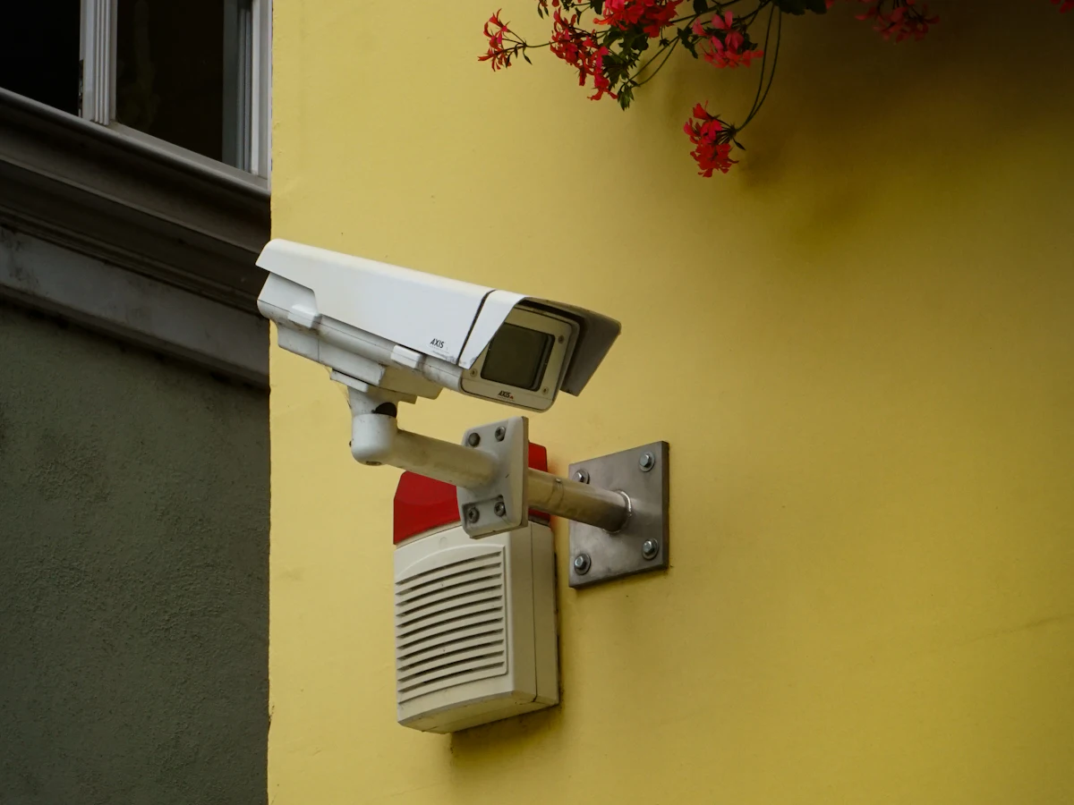 CCTV camera on a building wall