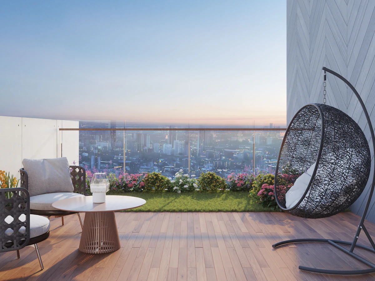 Apartment balcony with an open view