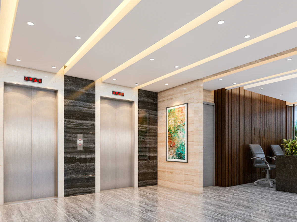Lift lobby in a modern building