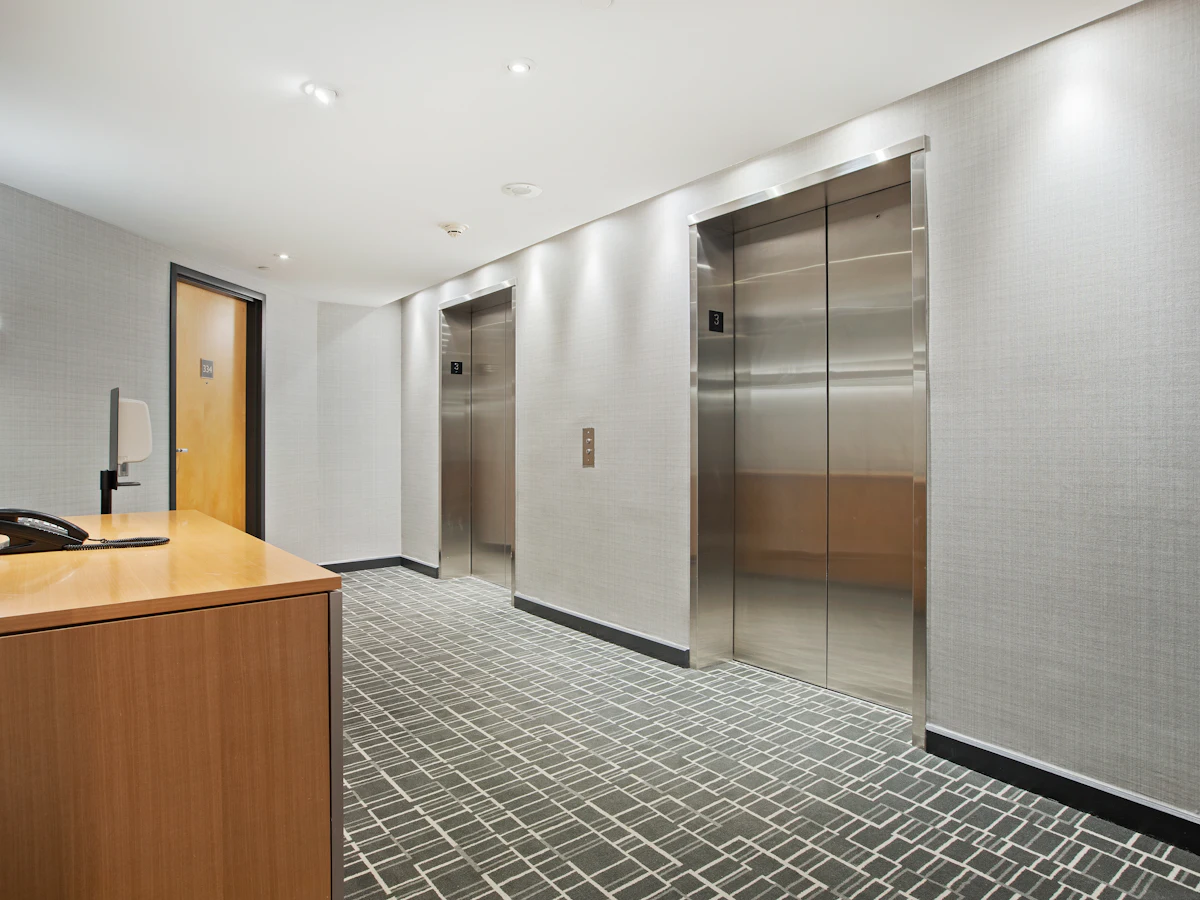 Lift in an office corridor