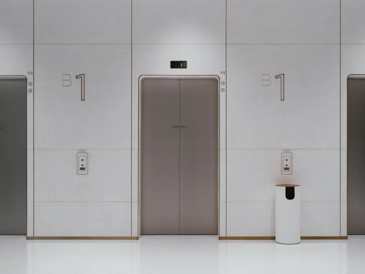 Lifts in a residential lobby